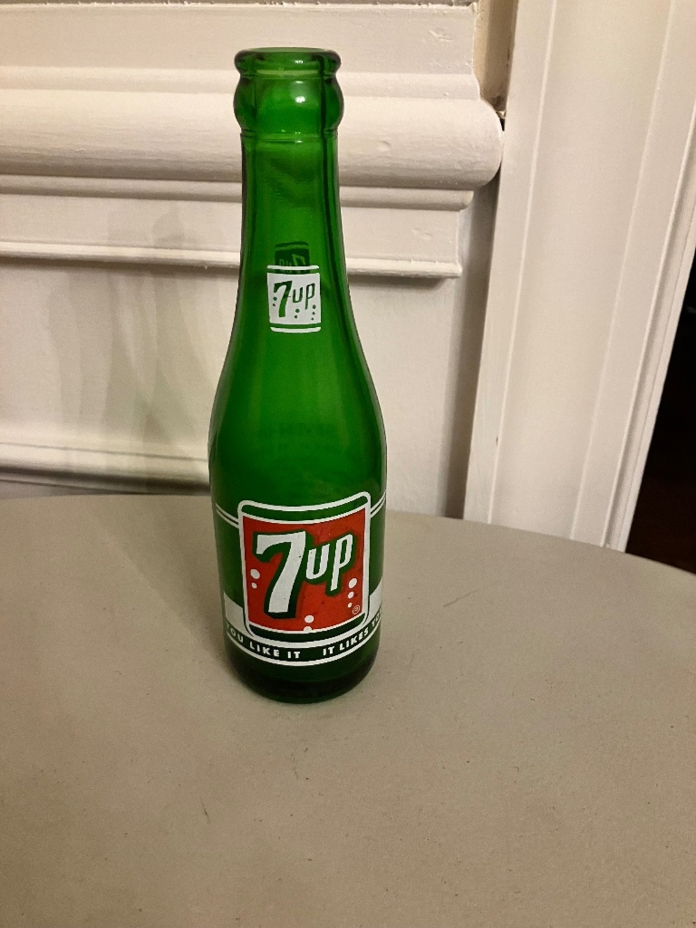 Vintage 1956 7 Up Soda Bottle "You Like It - It Likes You"
